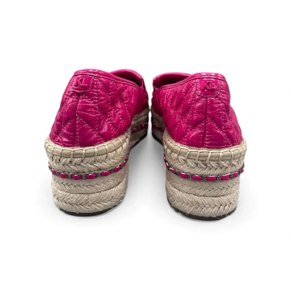 Karl Lagerfeld Pink Quilted Espadrille Flats